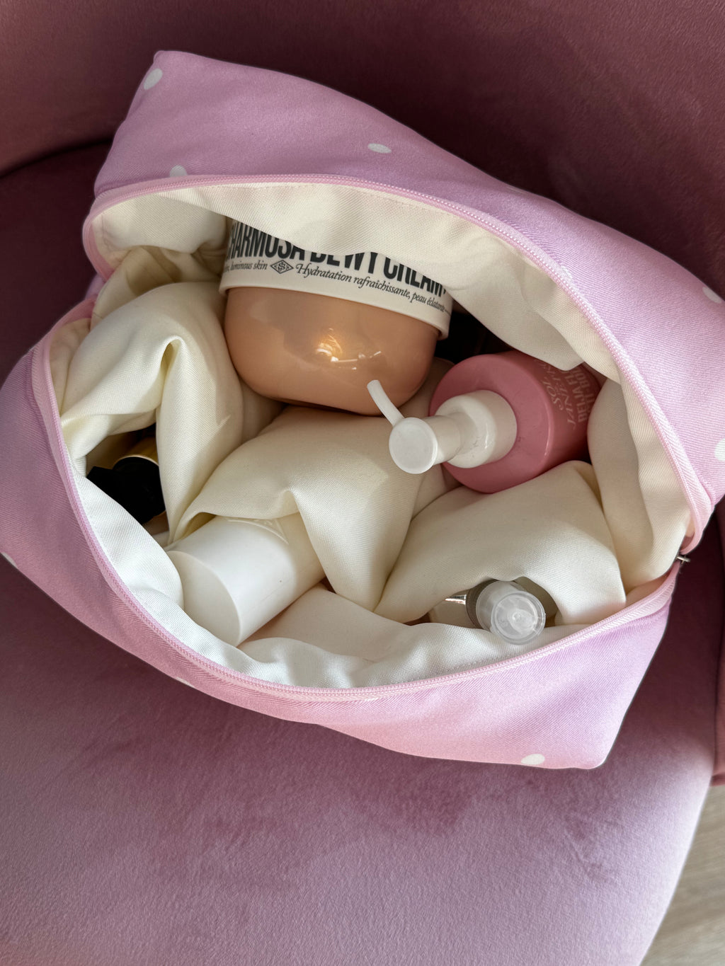 Kosmetyczka Romantic Dotie z przegródkami