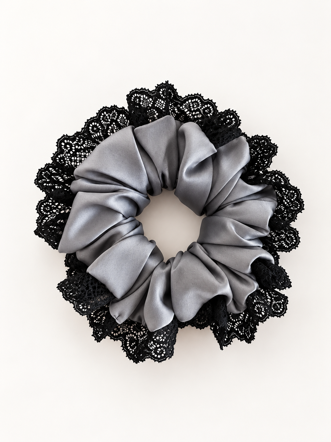 Scrunchie Silver Lace