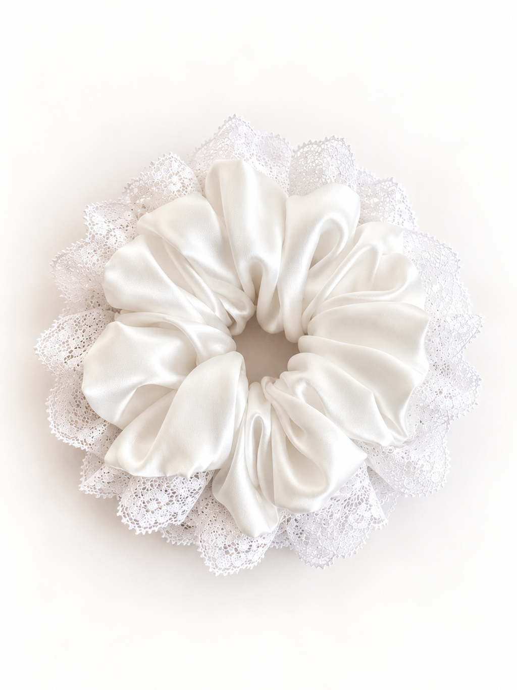 Scrunchie White Lace